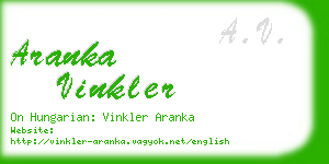 aranka vinkler business card